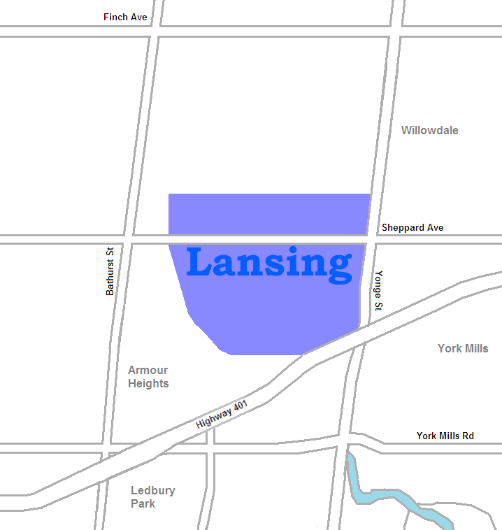 map of w:Lansing, Toronto