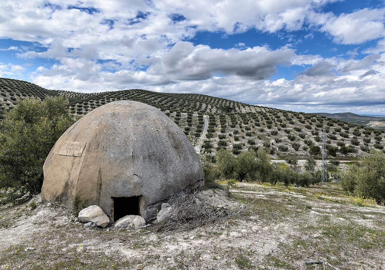 Group of bunkers of Albendin in Albendin, Cordoba, Spain. Exterior view of a bunker.