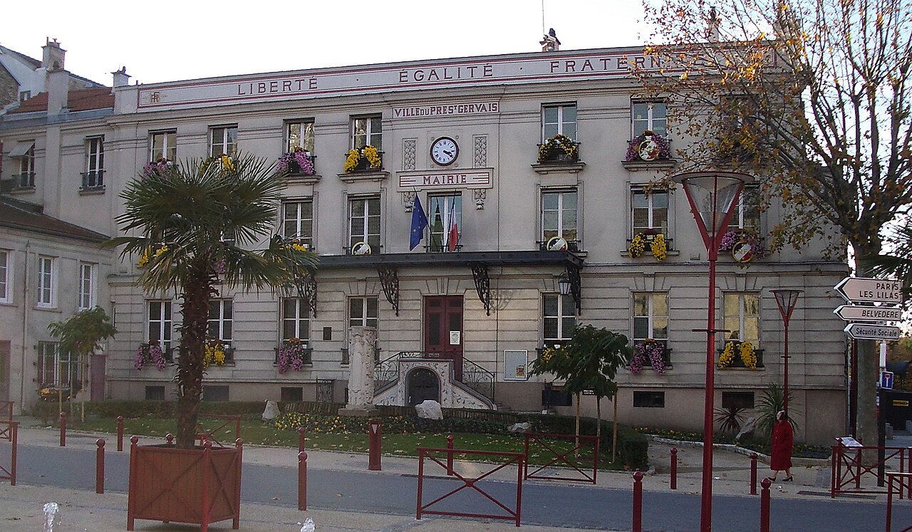 La mairie du Pré Saint-Gervais, ville française.