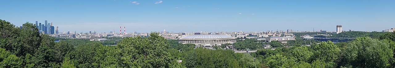 View from Sparrow hills to centre and north part of Moscow