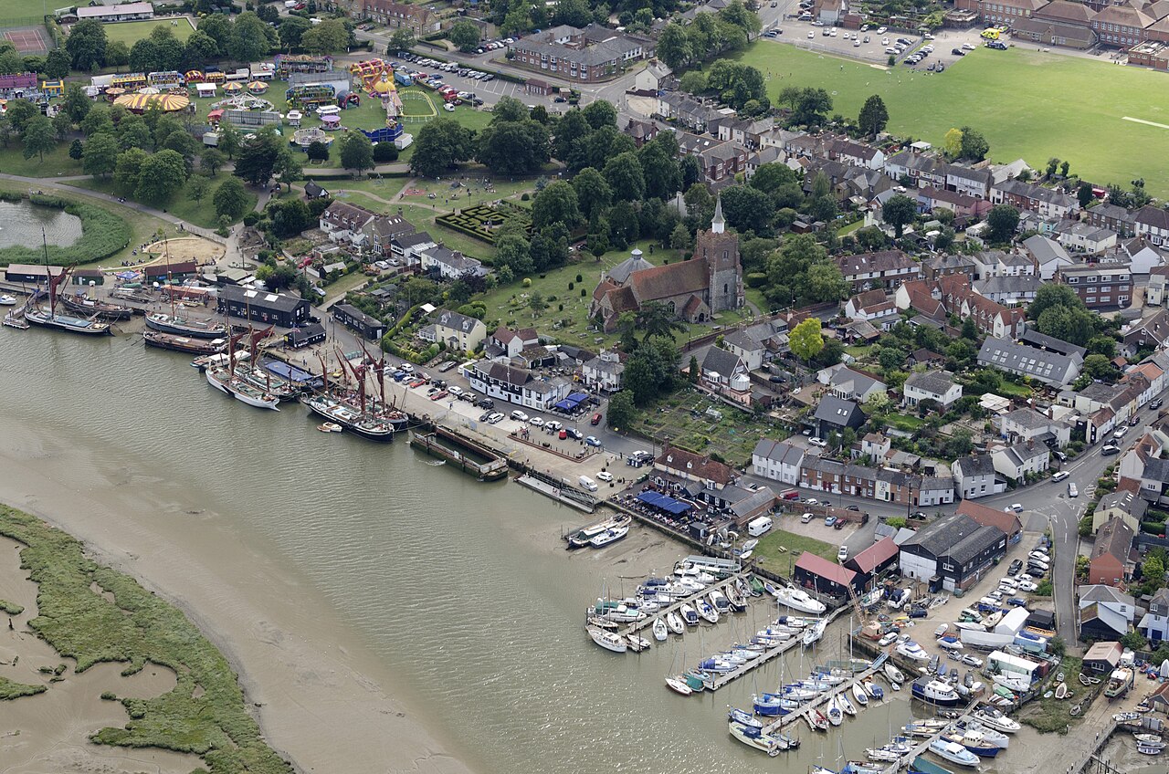 Maldon on the River Blackwater in Essex - aerial