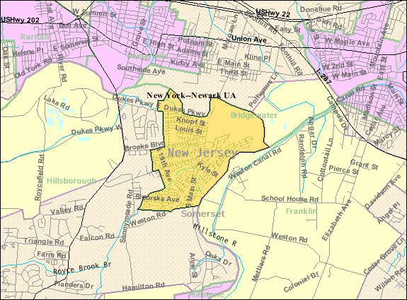 Census Bureau map of Manville