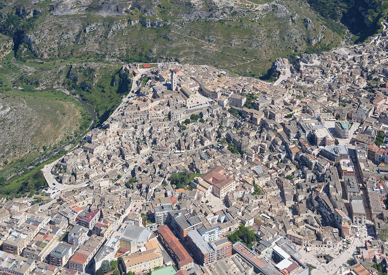 Aerial image of Matera (view from the west)
