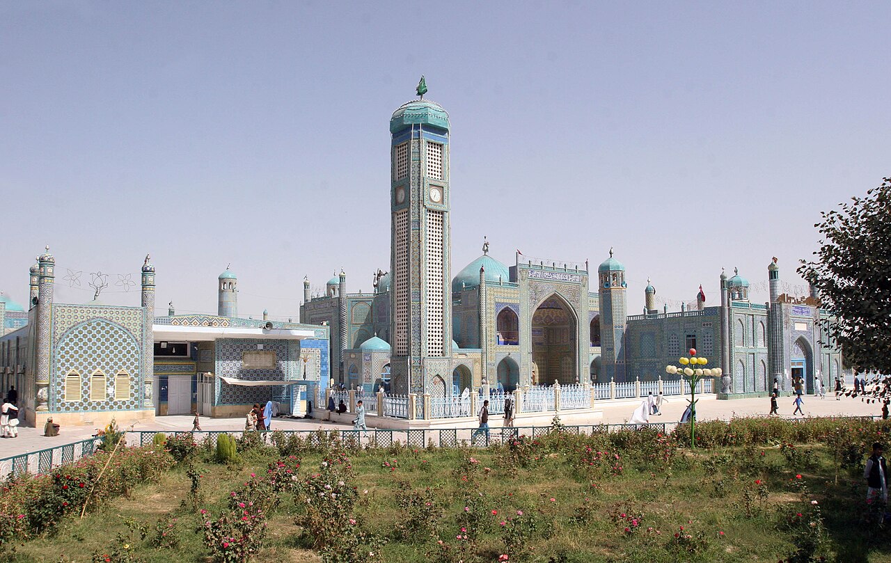 The historic Shrine of Hazrat Ali in Mazar-e-Sharif, Afghanistan Nov. 2009. The Blue Mosque attracts thousands of pilgrims each year. (ISAF Public Affairs Photo)