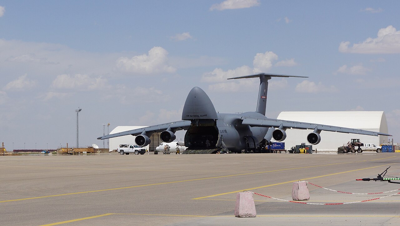 C-5 Galaxy at Mazar-e-Sharif Airport in northern Afghanistan