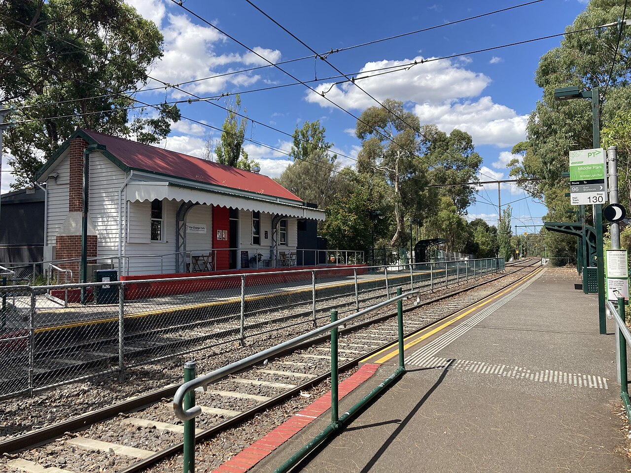 Photo of Middle Park light rail station, Melbourne taken from the city-bound platform
