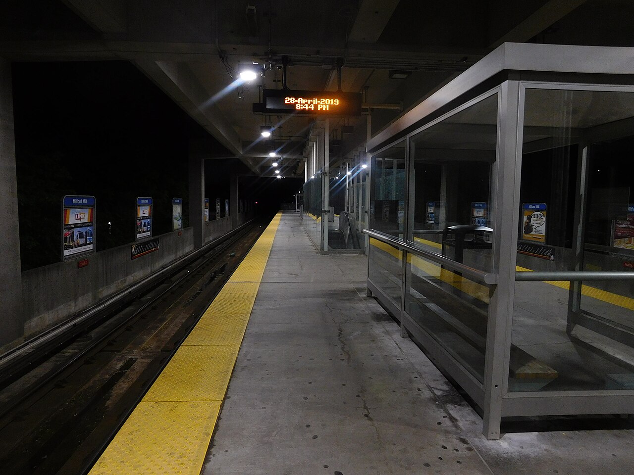 Milford Mill station of the Baltimore Metro in April 2019.