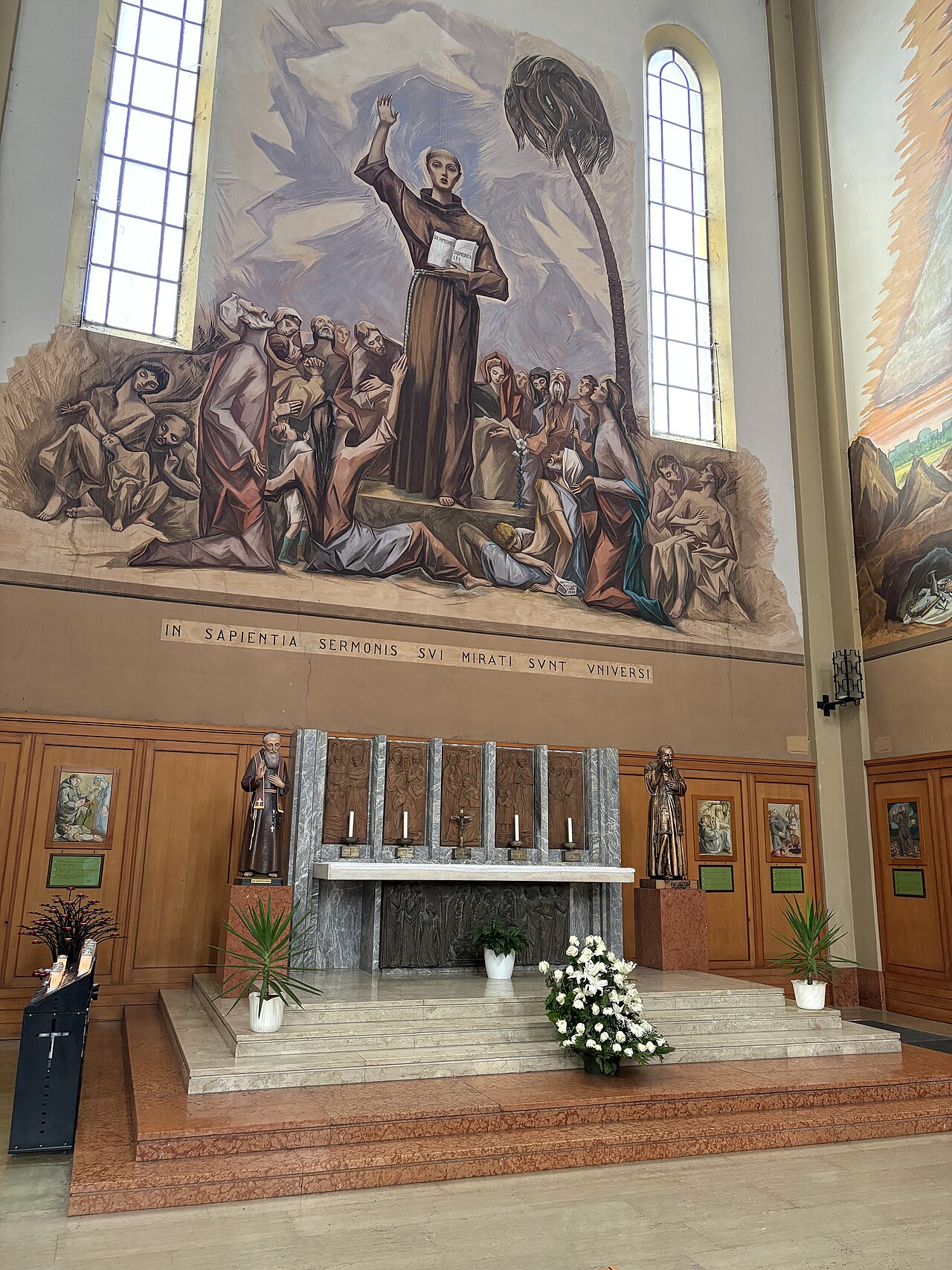 Fresco "Patrimonium Petri", Cathedral of Montegrotto, Province of Padua, with faulty Latin