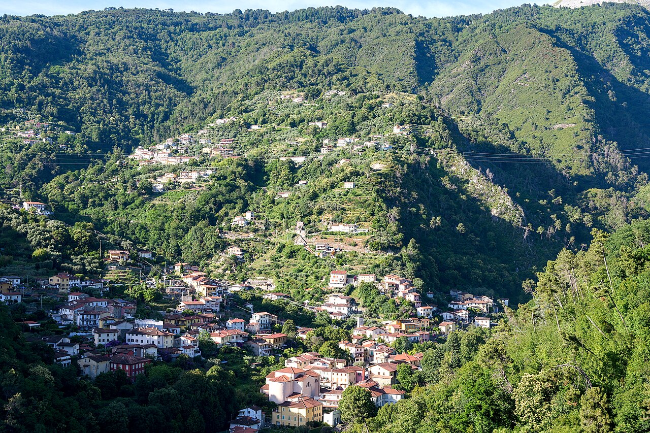 Panorama of Montignoso (Piazza), Tuscany, Italy
