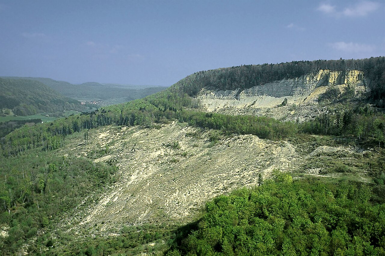 Landslide, a typical geological event in the jurassic limestone of the Swabian Alb, Germany