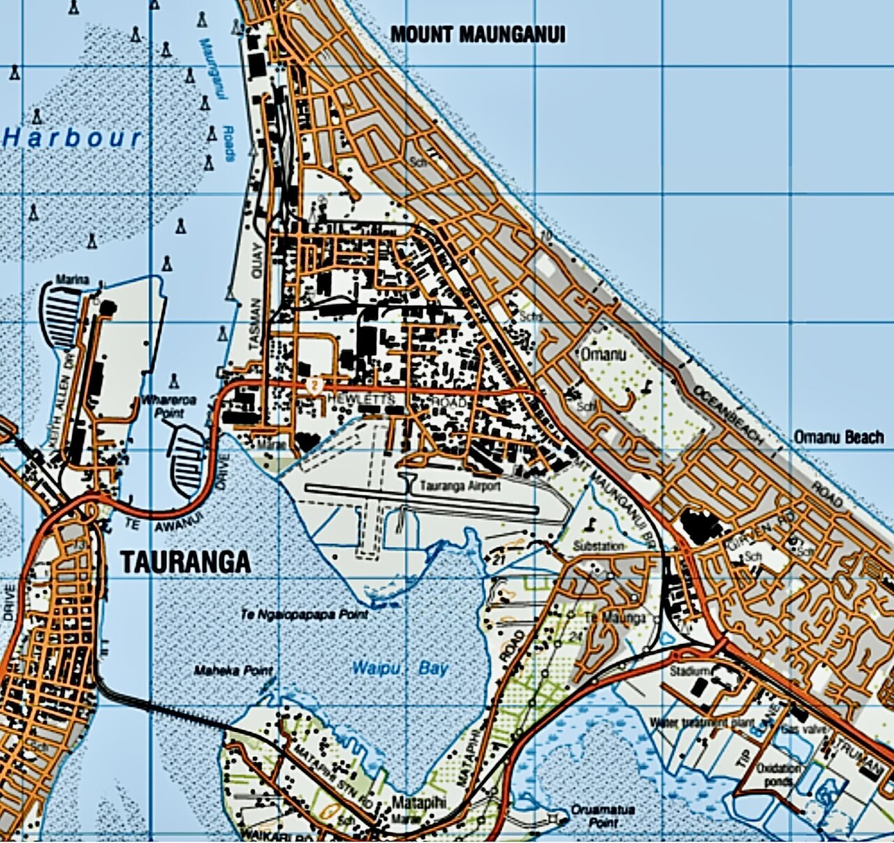 2018 map of Tauranga Harbour