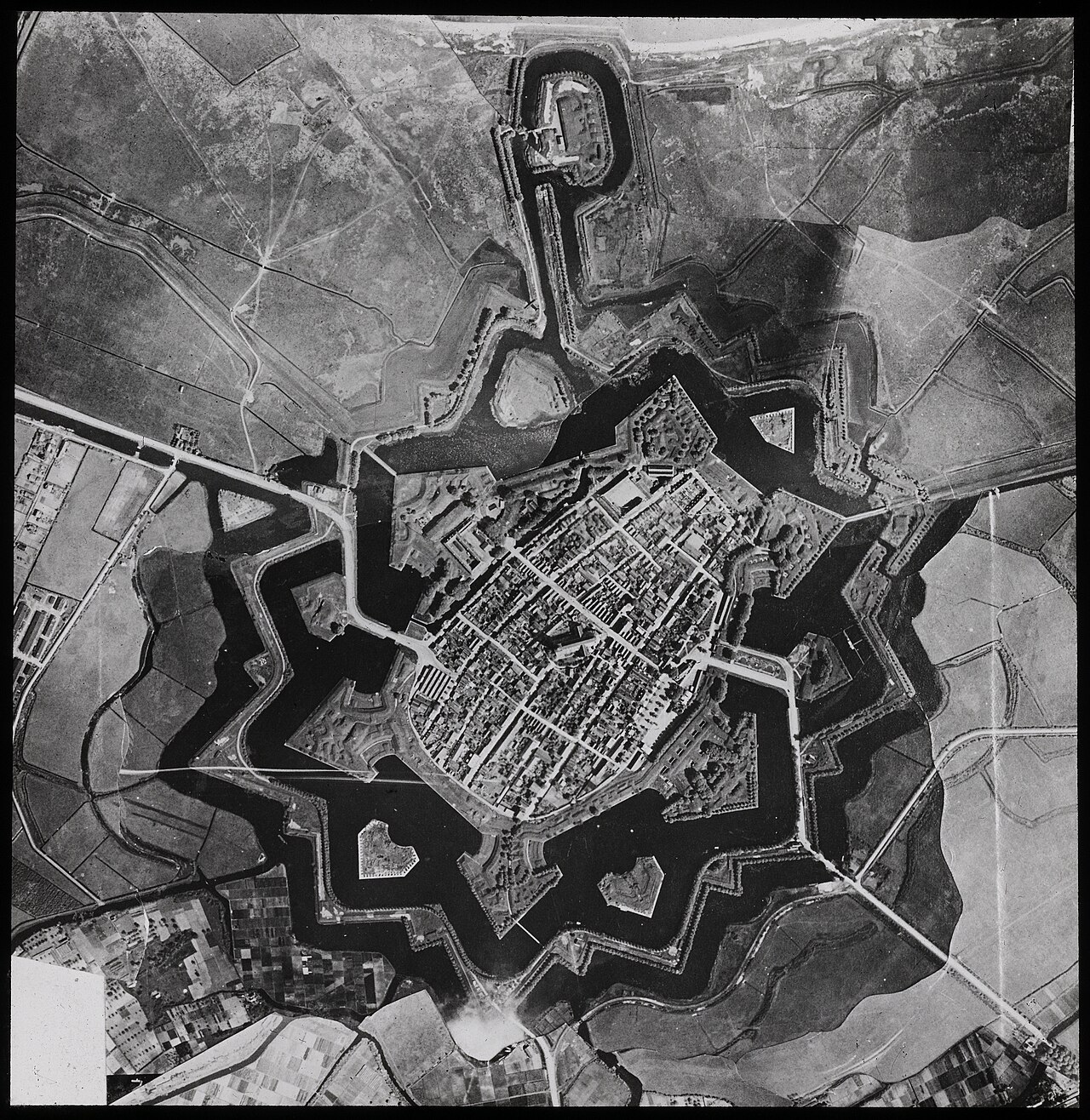 Aerial photograph of Naarden, The Netherlands.