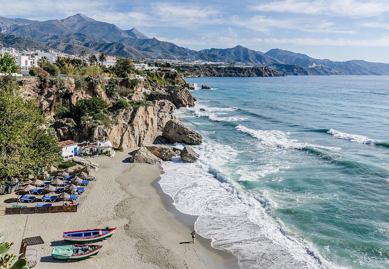 View from Balcón de Europa in Nerja, view north-east