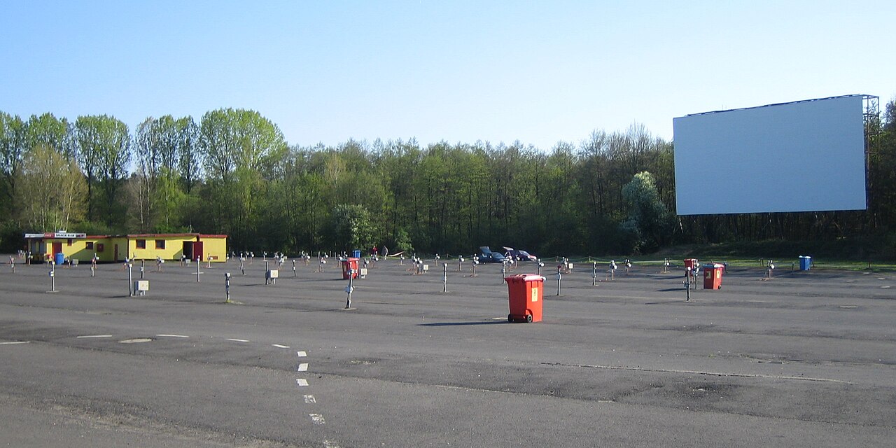 Drive-in theater in Neu-Isenburg, Germany. Opened in 1960, it was the first drive-in theater in Central Europe.