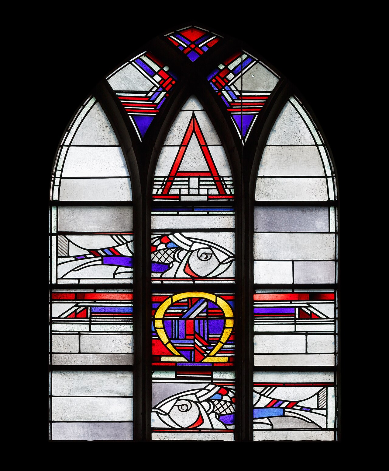 Neuss, Germany: Stained glass windows of Johan Thorn Prikker in Heilige Dreikönige, Neuss.