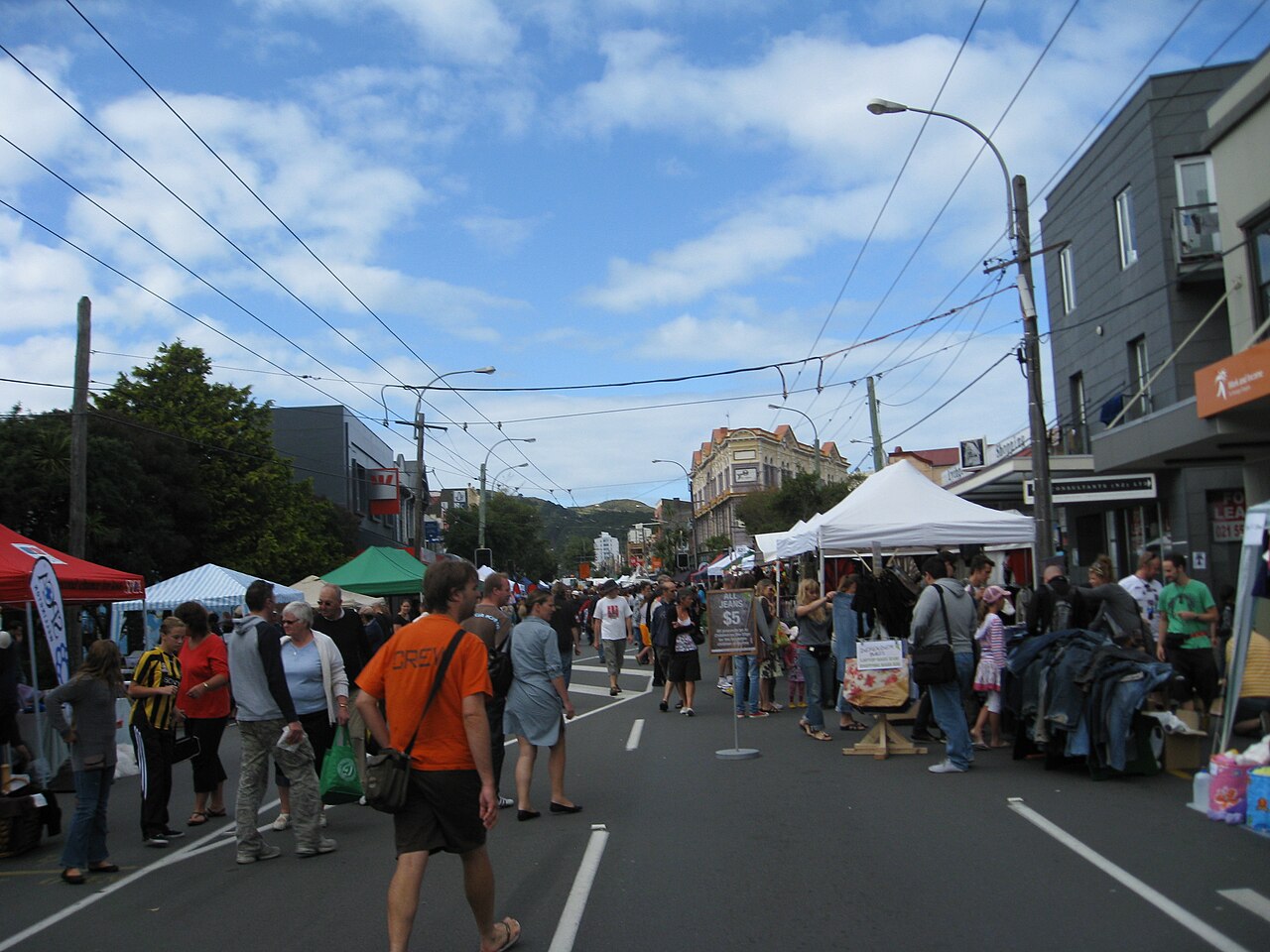 Newtown Festival in 2010 - looking up Riddiford Street.