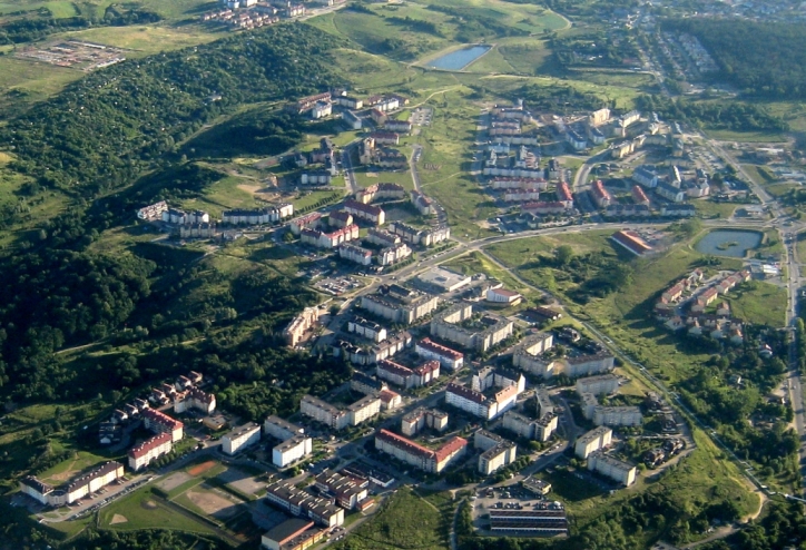 Orunia Górna z lotu ptaka w stronę Południa.