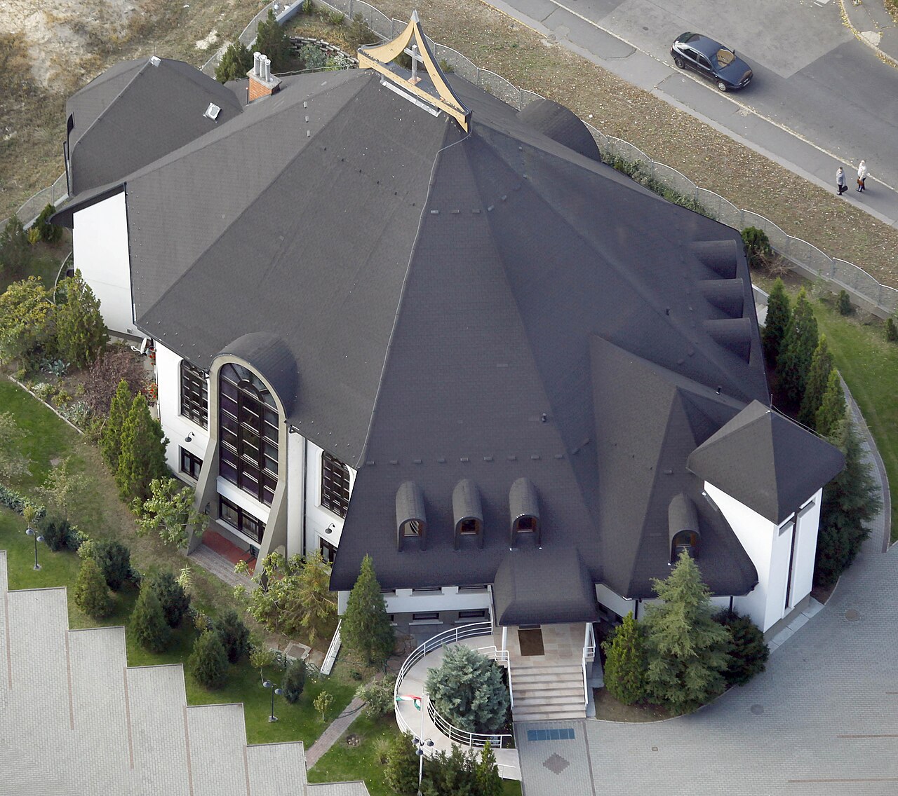 XX. District Budapest, Hungary, aerial photography, temple