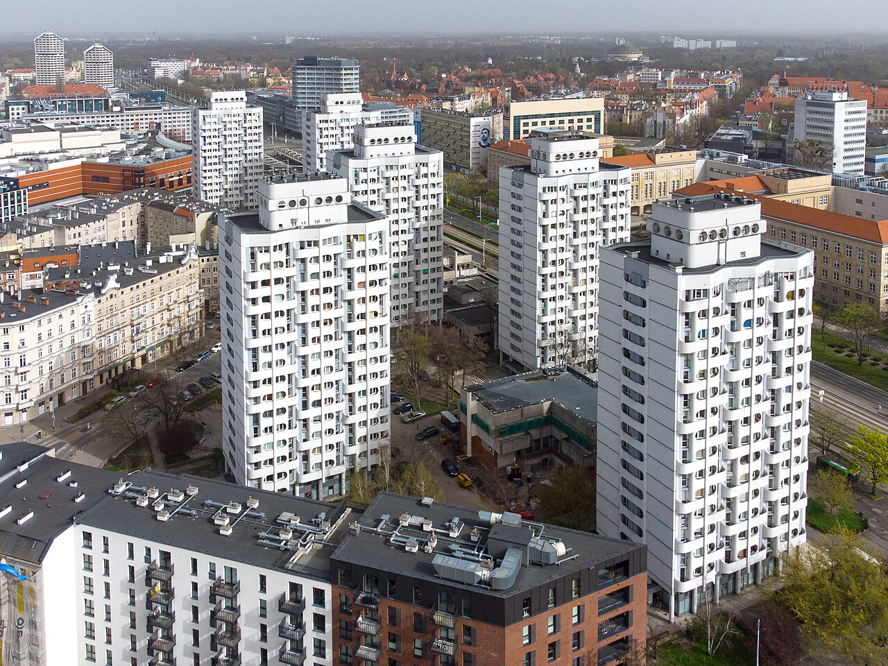 Sedesowce we Wrocławiu. Widok z powietrza, od północnego zachodu.
