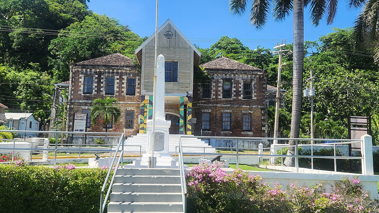 Port Maria Court House, landmarked building in Port Maria, now the Port Maria Civic Centre
