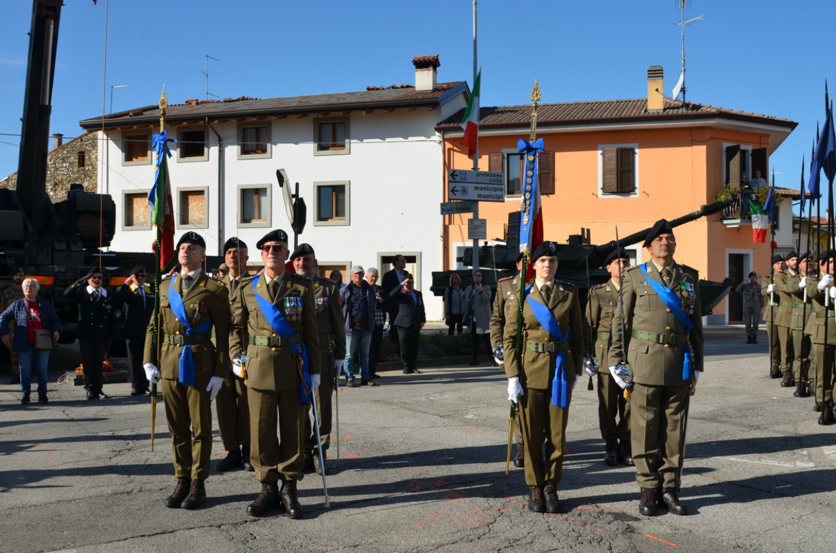 Italian Army - The flags of the Regiment "Genova Cavalleria" (4th) and Regiment "Lancieri di Novara" (5th) at the 107th anniversary of the Battle of Pozzuolo del Friuli
