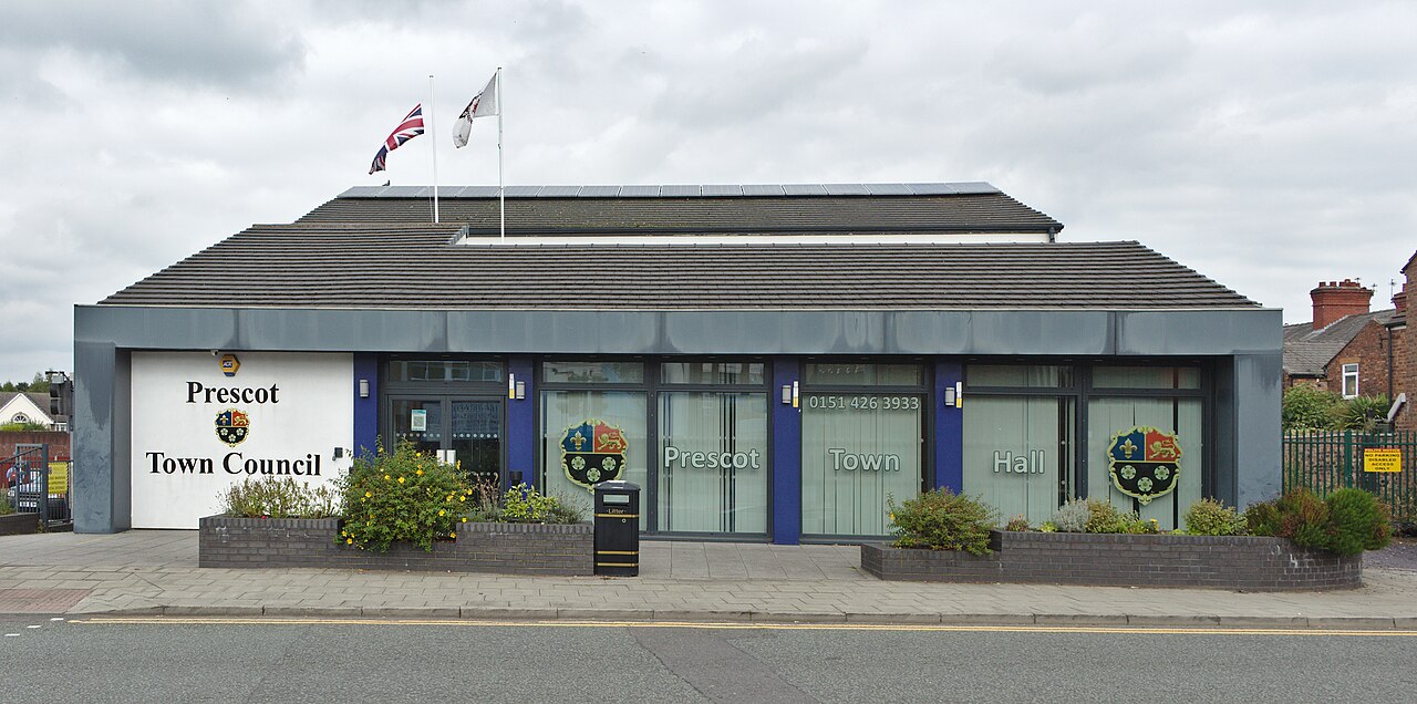 Offices of Prescot Town Council on the corner of Warrington Road & St Helens Road, Prescot.