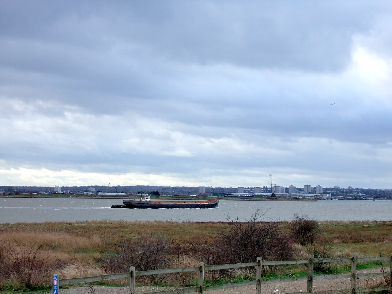 Barge on The River Thames near Purfleet