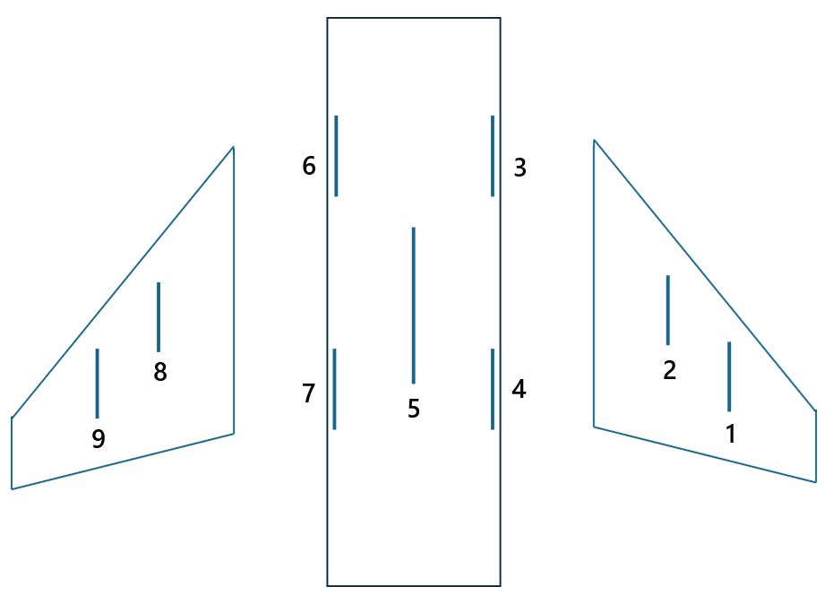Diagrammatic representation of F-4 Phantom external weapon stations