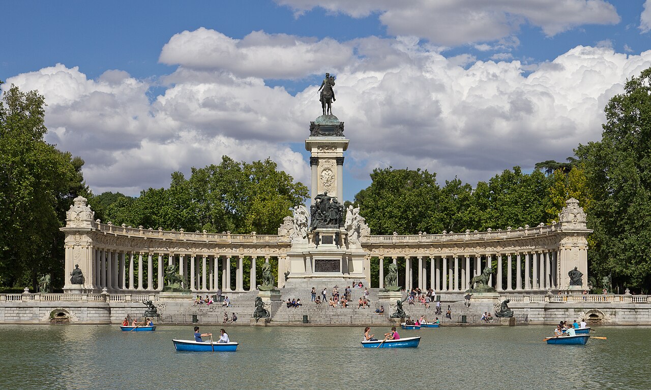 Monument to Alfonso XII of Spain in the Retiro Park, Madrid, Spain.