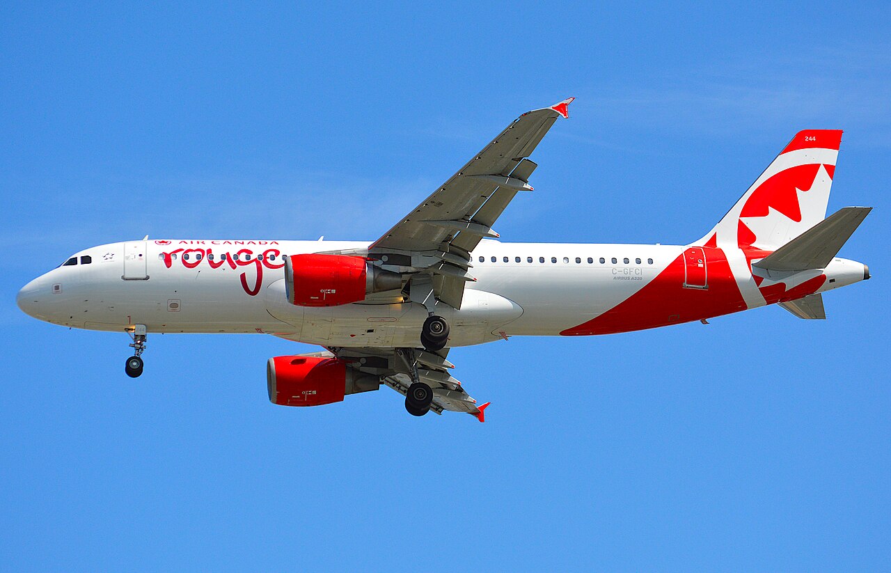 This is the first picture of an Air Canada Rouge A320 on Wikimedia!
Air Canada Rouge Airbus A320ceo C-GFCI landing on runway 27, Victoria International Airport, July 24, 2019.