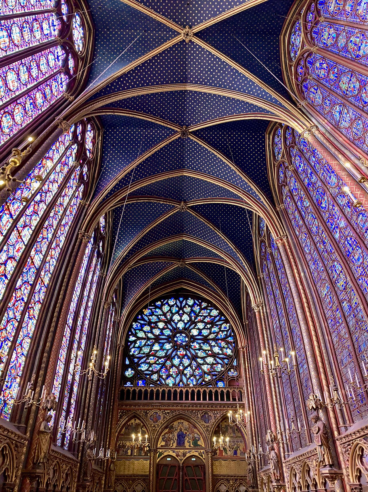 Interior of Saint-Chapelle in Paris