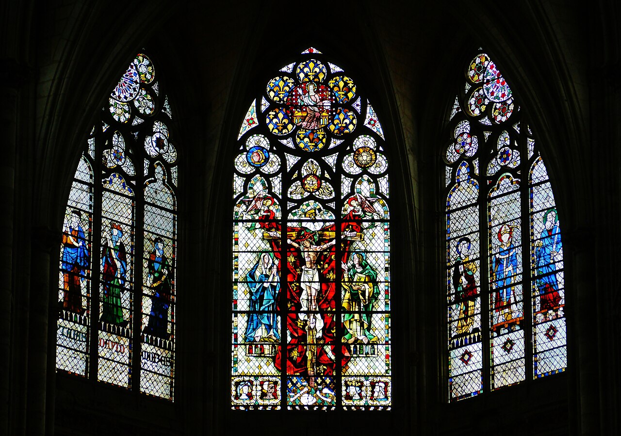 Choir Windows of the Abbey Church of St. Audoin, Rouen, Department of Seine-Maritime, Region of Normandy (former Upper Normandy), France