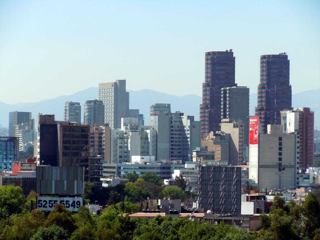 Polanco skyline from the roof. Distrito Federal DF - Ciudad de México - Mexico City - Cidade do México