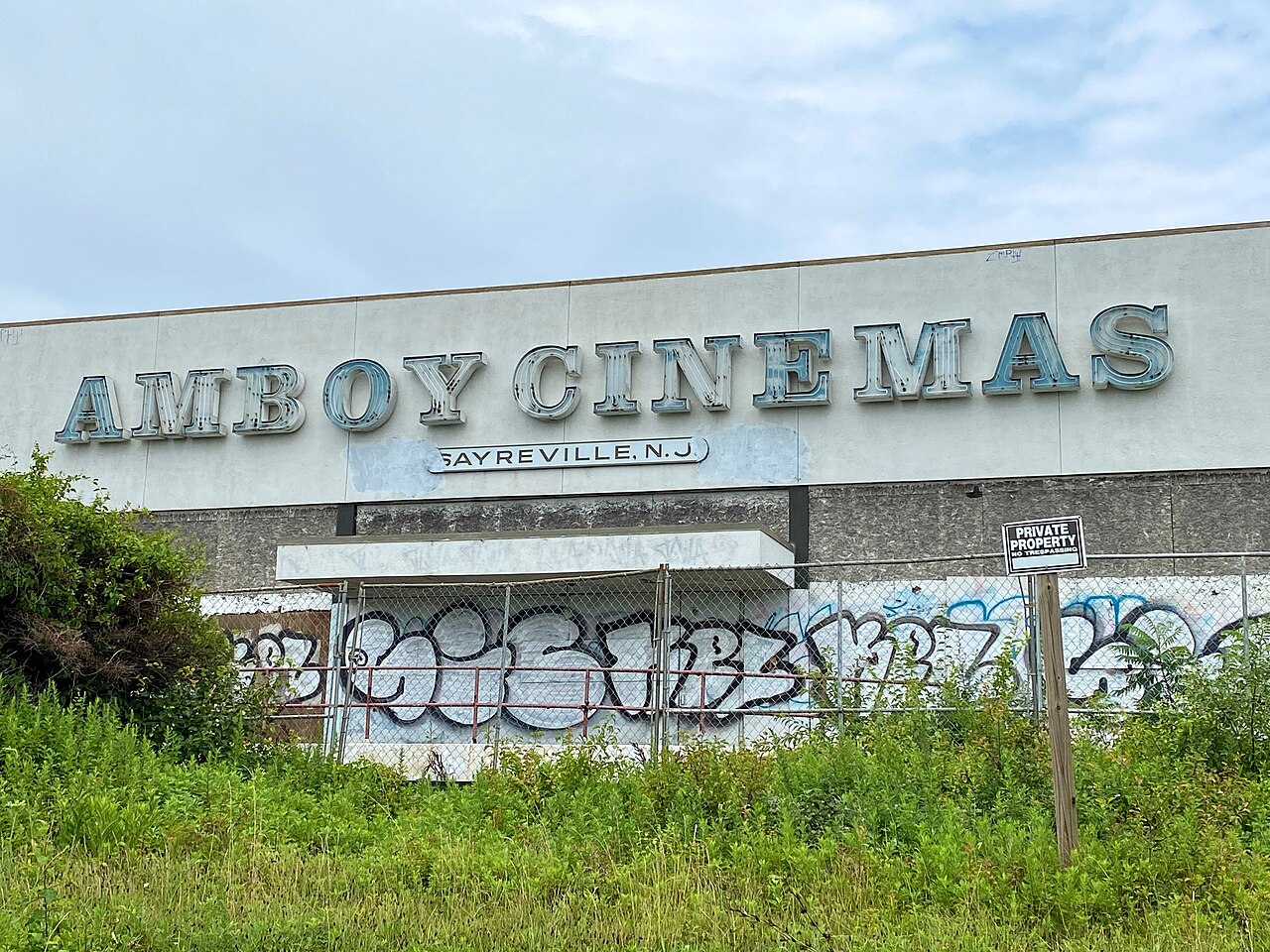 A view of the abandoned Amboy Cinemas, which opened in 1979 and closed in 2005.  Slated to be demolished in 2023