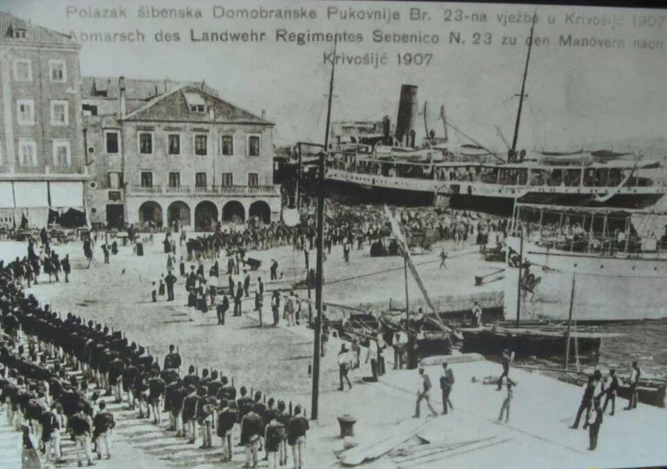 23rd Landwehr inf. reg., Šibenik (Croatia), 1907, on its way to manoeuvres in Krivošije (Montenegro)