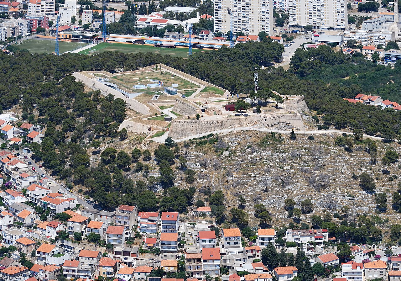 Aerial image of St. John's Fortress, Šibenik (view from the southwest)