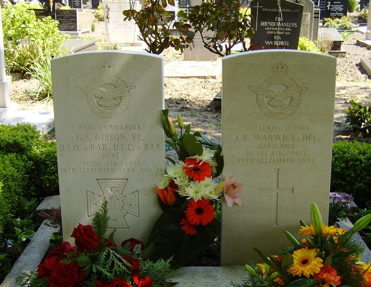 Graves of two of the Dambusters (RAF pilots) in the Dutch town of Steenbergen.