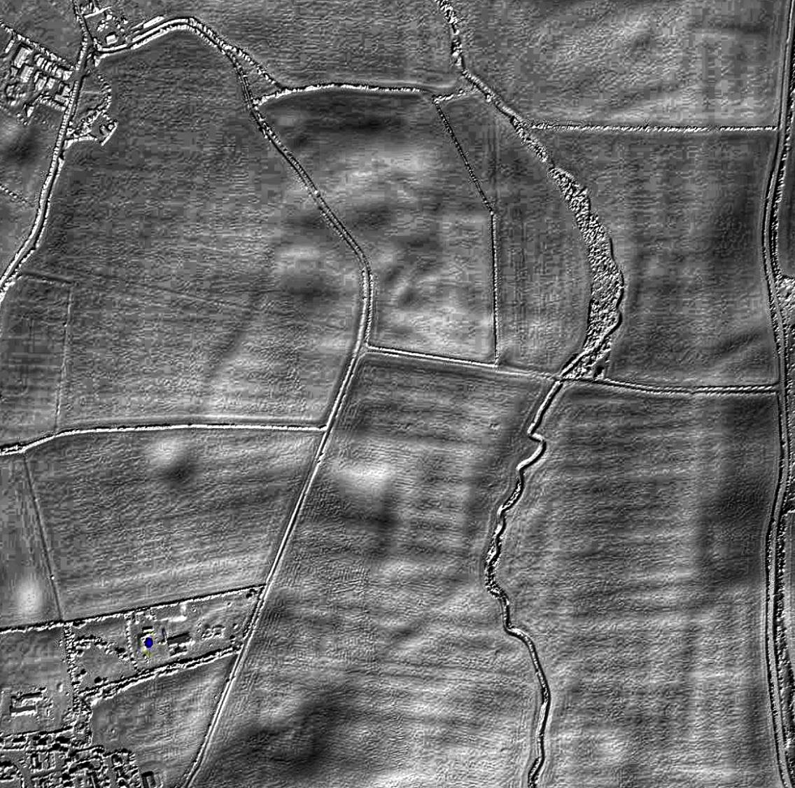 A lidar image derived from Environmental Agency open source data.gov.uk data (https://www.nationalarchives.gov.uk/doc/open-government-licence/version/3/) via the houseprices.io lidar map.