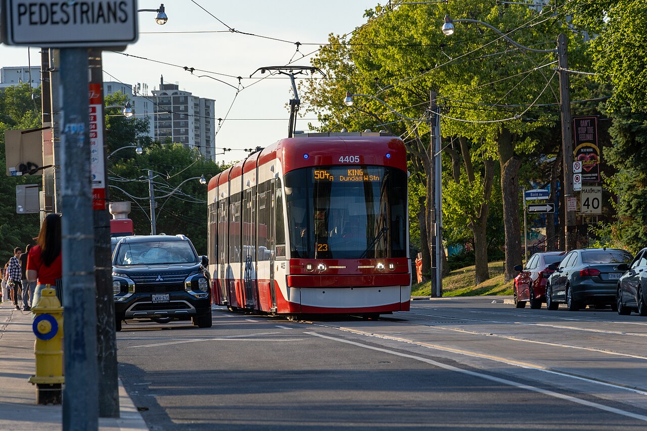 504 King Streetcar heading south on Broadview Avenue approching Withrow Avenue
