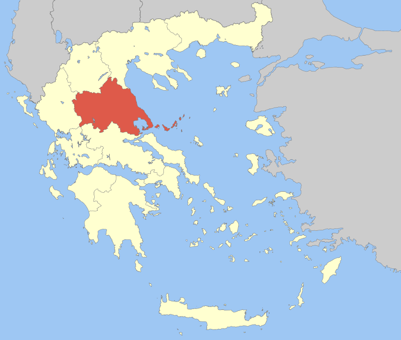 Locator Map of Thessaly Periphery, Greece