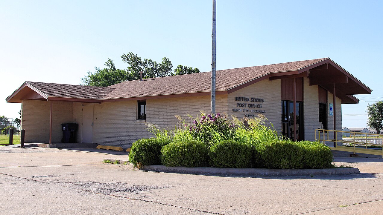 The United States Post Office in Union City, Oklahoma, United States.