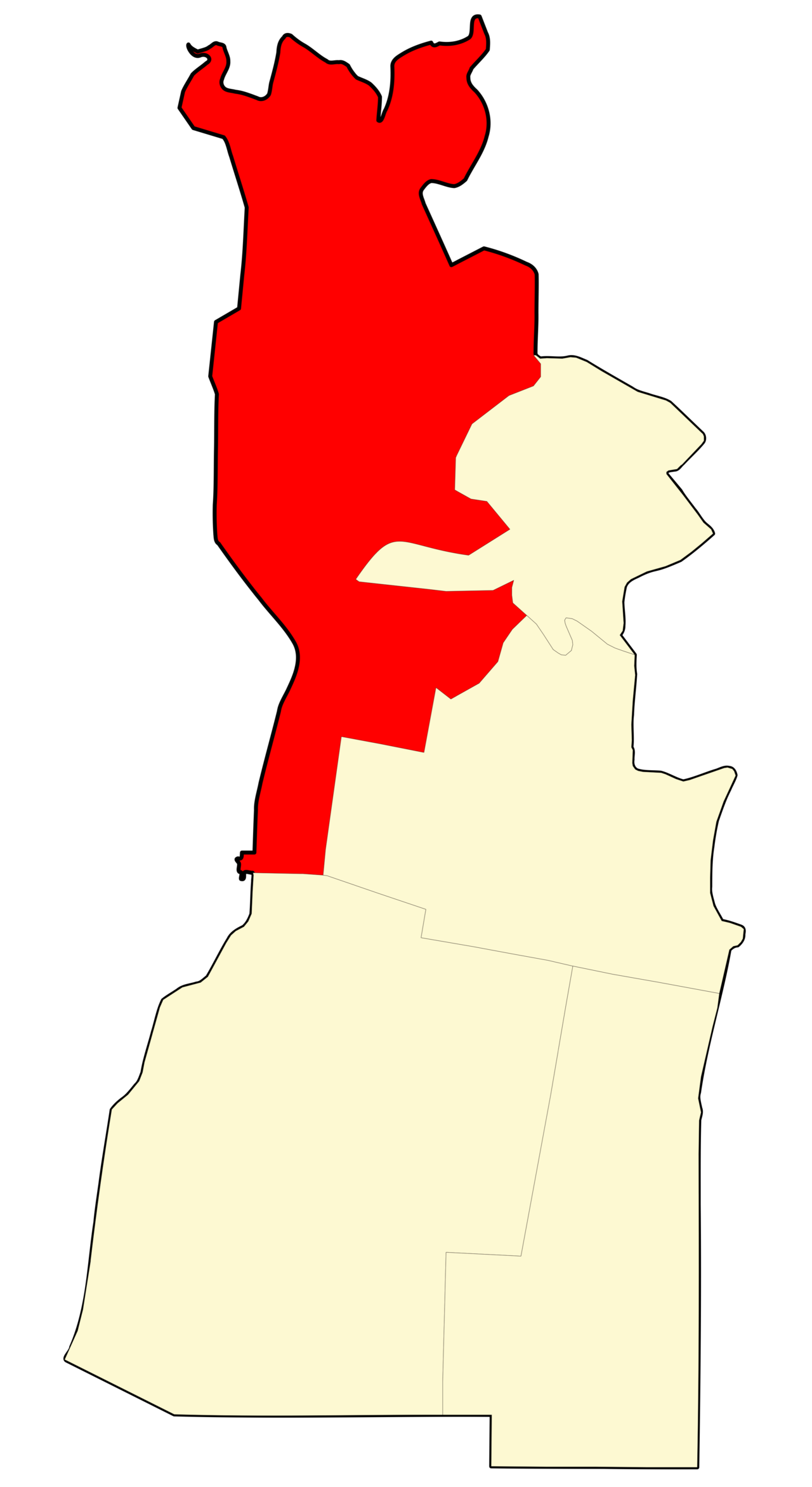 Mapa dels barris del districte de Gràcia de Barcelona, remarcant el barri de Vallcarca i els Penitents