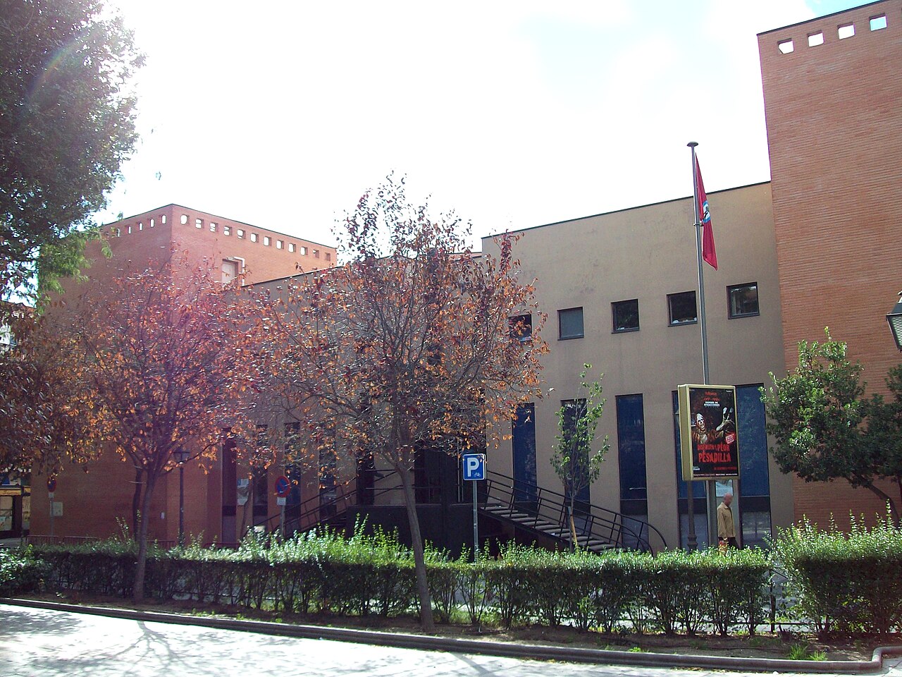 View of Villa de Vallecas District Hall in Madrid (Spain), at 12 Paseo de Federico García Lorca (a boulevard).