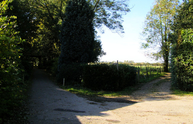 Church Lane, Walberton The track on the left leads to St Mary's Church.