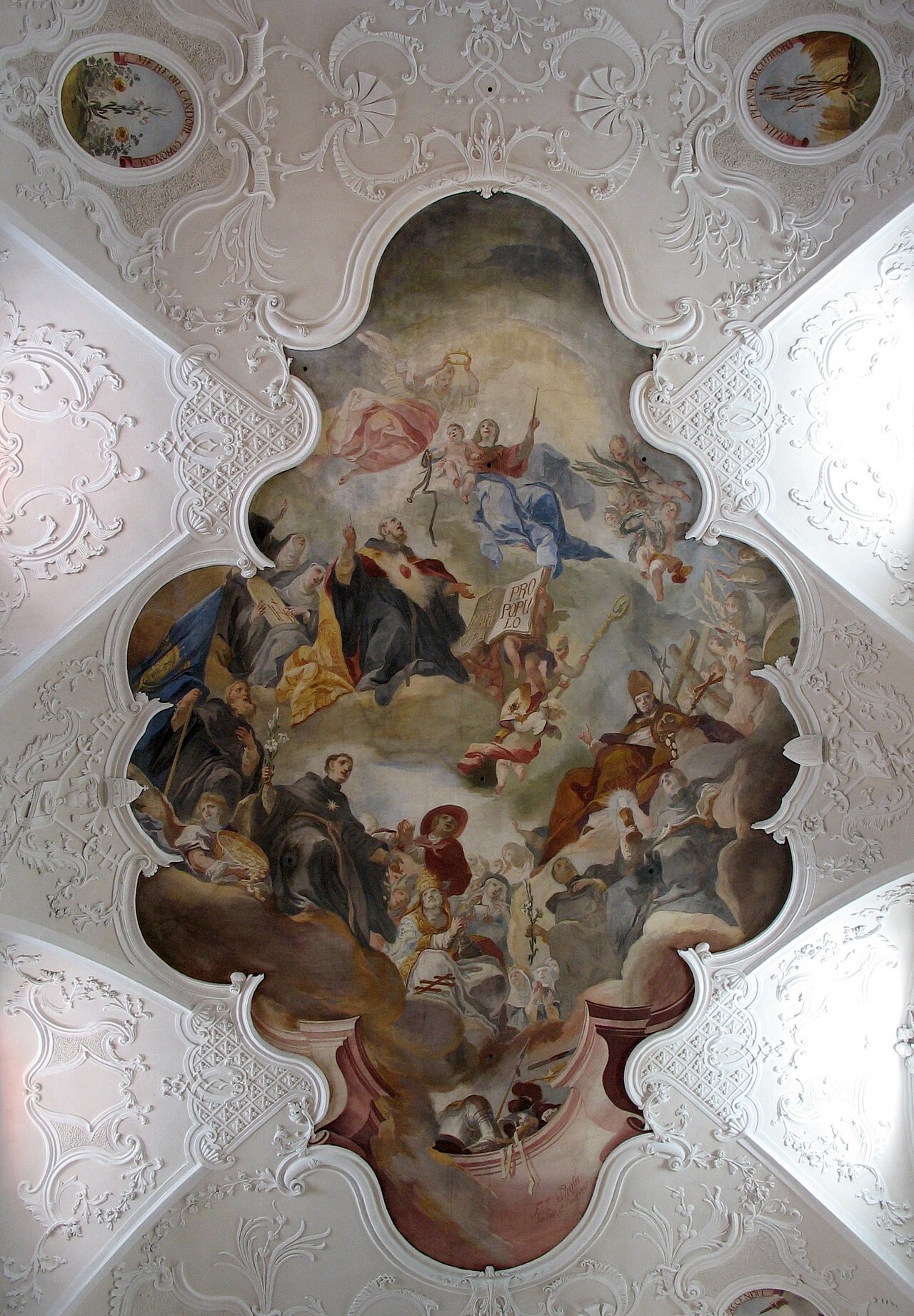 Konstanz, Dreifaltigkeitskirche, Deckenfresko "Aufnahme des Heiligen Augustinus in den Himmel", Franz Joseph Spiegler, 1740
