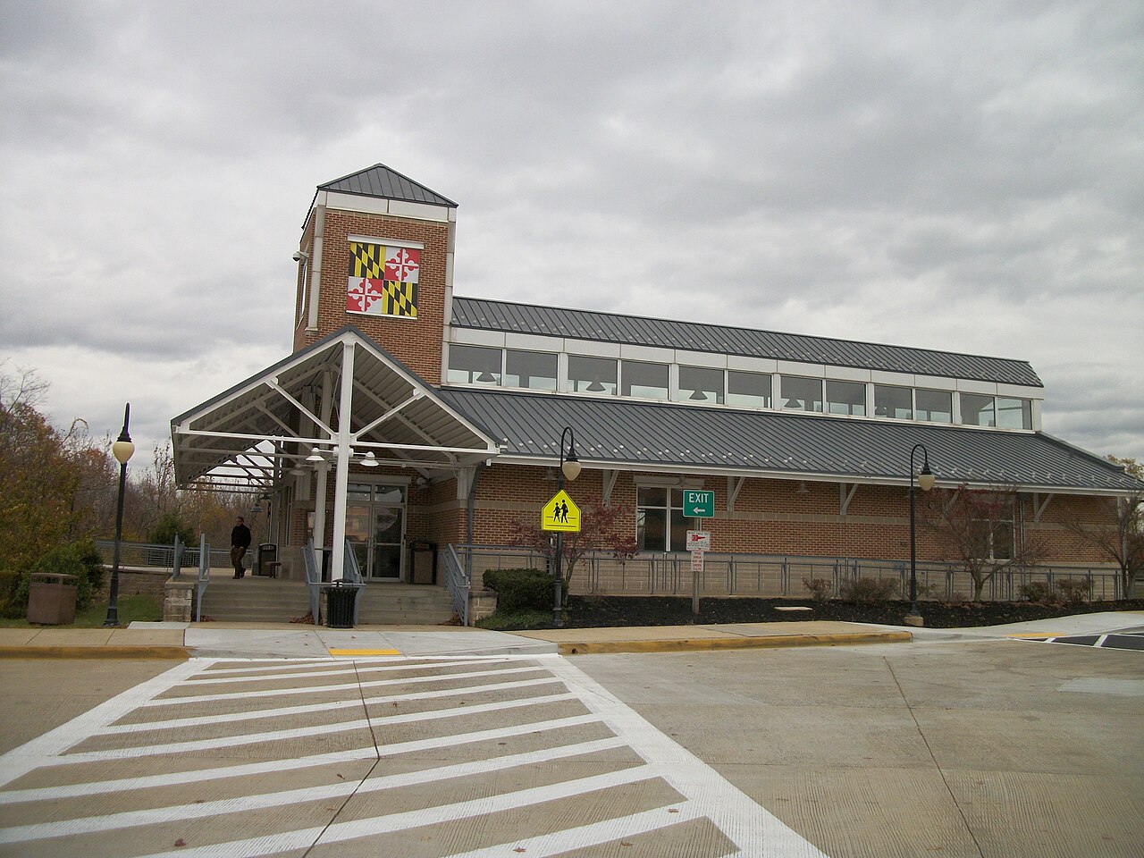 The Dorsey (MARC station) as seen from the parking lot off of Maryland Route 100.