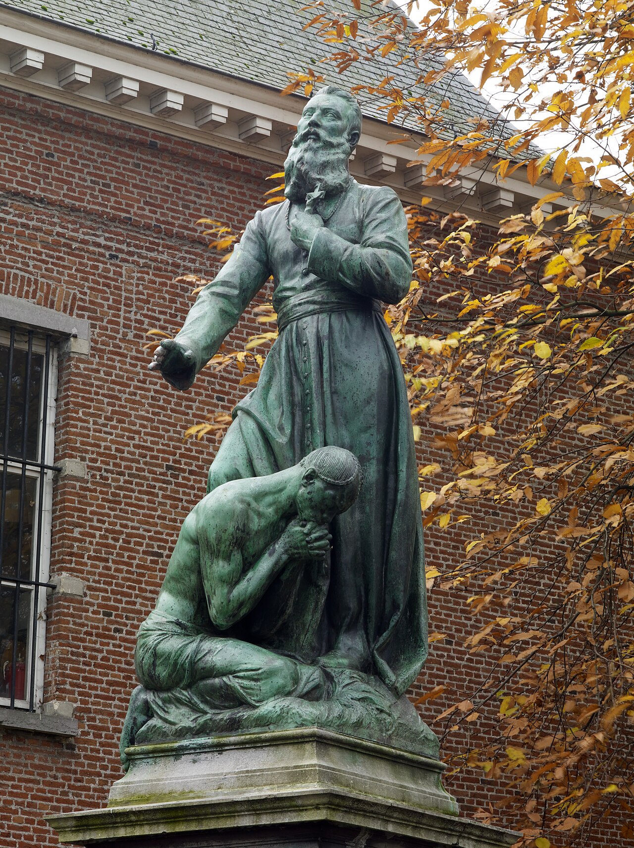 Constant De Deken, missionary in China and Congo (1852-1896); statue by Jean-Marie Hérain, Wilrijk, Belgium (1904)