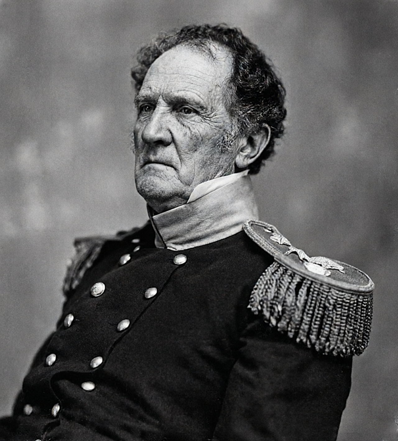 General Winfield Scott (1786 - 1866), daguerreotype created by Matthew Brady's studio circa 1849.