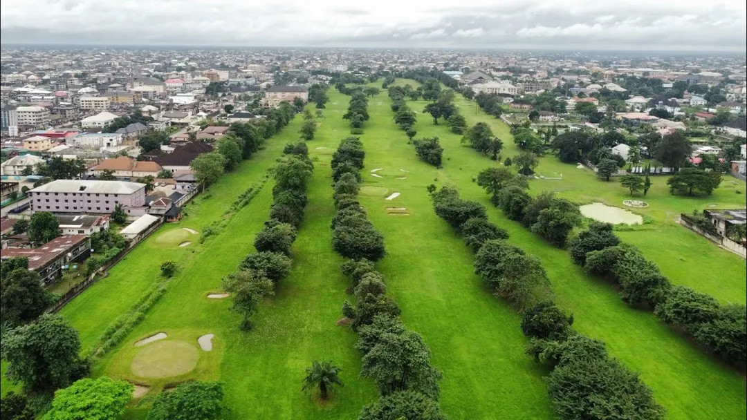 This shows a golf course in Abia, Nigeria