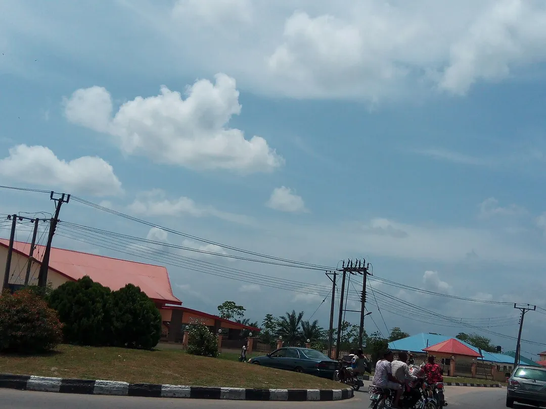 Abak major roundabout (circus)  as seen from the Ikot ekpene road exit